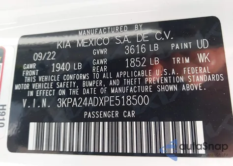 2023 Kia Rio Lx from USA, damaged, VIN 3KPA24ADXPE518500